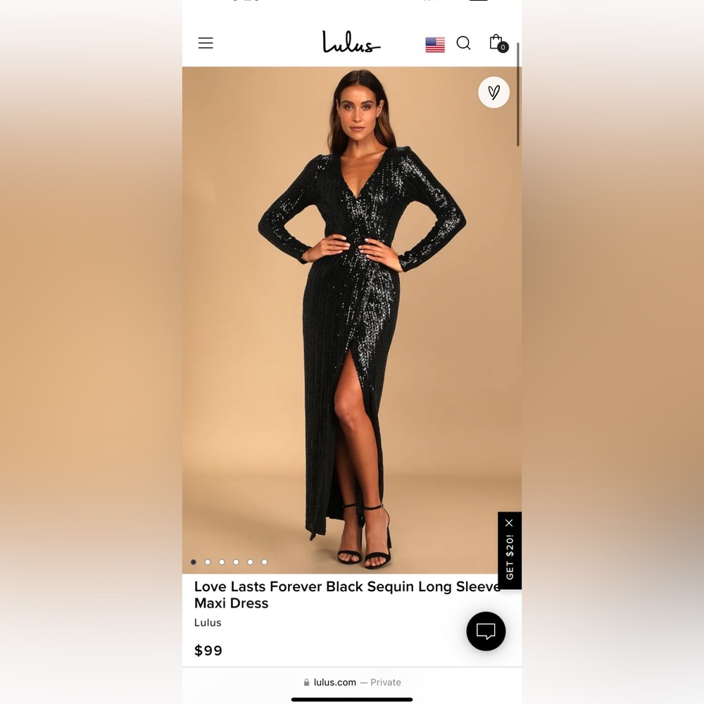 Lulu’s Black long sleeve sequin dress
